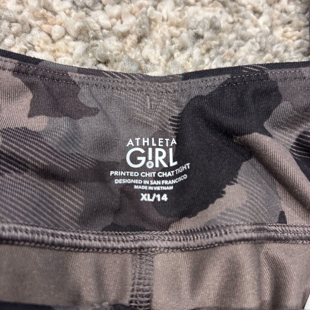 Athleta Girl Camo pants - Black and Brown